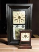 A 19th century continental ebonised wall clock,