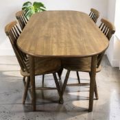 A stained beech dining table, 122 cm x 76 cm x 74 cm,