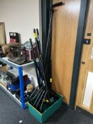 Three metal clothes rails,