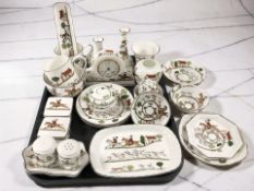 A collection of Wedgwood Hunting Scenes porcelain.