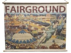 A canvas vintage-style advertising print : 'Fairground', 101 cm x 82 cm.