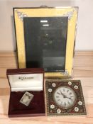 A miniature silver mounted picture frame,