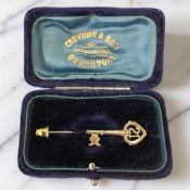 A 9ct gold 21st birthday key pin CONDITION REPORT: 1.