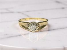 A 9ct gold diamond solitaire ring, size H CONDITION REPORT: 1.