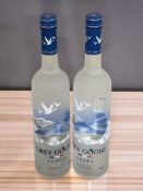 Two bottles of Grey Goose Vodka, 40% vol, 700ml.