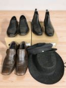 Three pairs of gent's leather loafers including Dune, Base and Rieker, size 44/45,