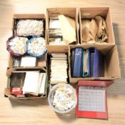 A large quantity of stamps, post cards and other philatelic materials.