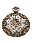 A Royal Crown Derby Imari hexagonal porcelain trinket box and cover,