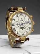 A gent's Stauer gold-plated stainless steel automatic perpetual calendar wristwatch,