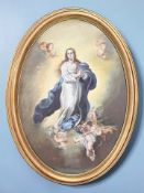 After Murillo : The Immaculate Conception of El Escorial, oil on board, 48 cm x 68 cm.
