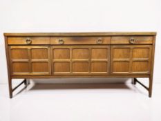A 20th century Nathan teak Squares sideboard, 184 cm x 46 cm x 84 cm.