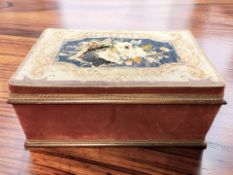 A Victorian needlework storage ottoman, width 105 cm.