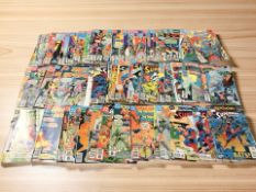 A collection of circa 1990s DC Comics including Superman, Justice League of America, etc.