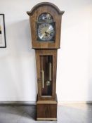 A reproduction Tempus Fugit grandmother clock, height 148 cm.