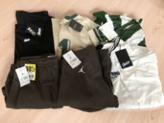 A Jordan hoodie size M, and pair of tracksuit bottoms, other sportswear, Honda shirt,