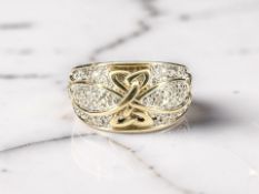 A 9ct gold diamond encrusted ring, size M CONDITION REPORT: 3.