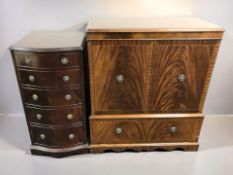A reproduction mahogany double door side cabinet, width 86 cm.