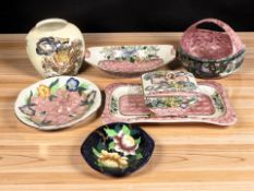 A group of Maling lustre ceramics.