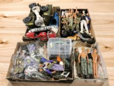 A group of Action Man figures, clothing, jeep and other related accessories, etc.