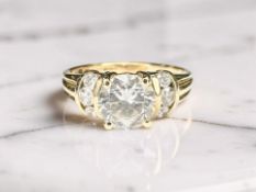 A 14ct gold CZ dress ring, size M CONDITION REPORT: 3.