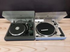 An Acoustic Solutions SP131 turntable and a BSR belt drive player.