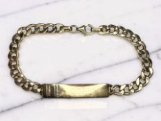 A 9ct gold identity bracelet, 19cm CONDITION REPORT: 7.