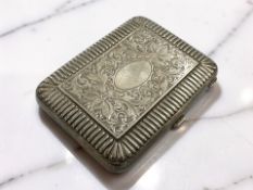 A Victorian silver cigarette case, Birmingham 1887, length 8cm.
