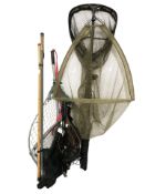 A group of fishing nets and other equipment.