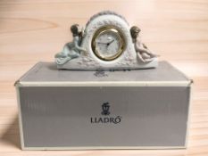 A Lladro porcelain quartz mantel timepiece 'Two Sisters' clock No.