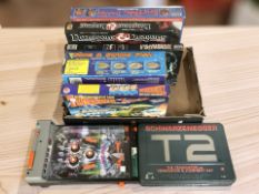 A group of games including Dungeons & Dragons, Terminator 2, etc.