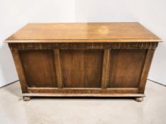 A 20th century oak blanket box, width 93 cm.