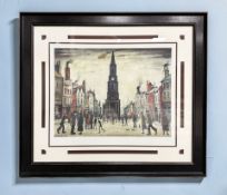 After Laurence Stephen Lowry : 'The Market Place', Gouttelette print, limited edition 3 of 88,