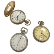 A gold-plated half-hunter pocket watch, the enamel dial signed Samuel Edgcumbe, Plymouth,