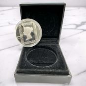 A 2015 Gibraltar Penny Black £5 Silver Proof coin, 28.28 g, cased.