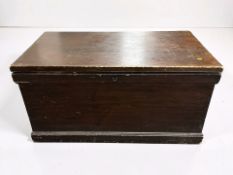 A stained 19th century stained pine blanket box, width 109 cm.