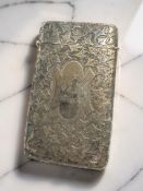 A Victorian silver calling card case, Chester 1896, length 8.