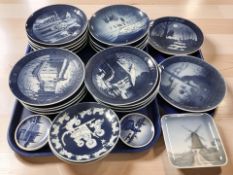 A quantity of Royal Copenhagen blue and white pin dishes, etc.
