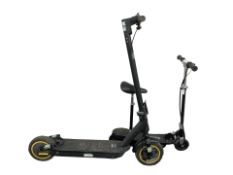 Two electric scooters.