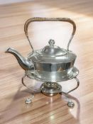 An EPNS spirit kettle and burner.