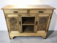 An Eastern carved hardwood sideboard, 111 cm x 38 cm x 90 cm.