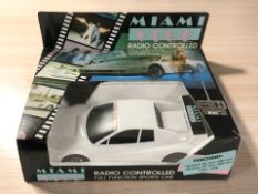 A Matsushiro Miami Vice radio controlled full function classic sports car, in packaging.