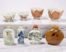 A pair of Chinese famille rose porcelain tea bowls,