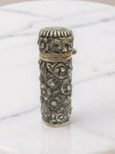 A silver perfume bottle, London 1888,