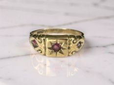 A 9ct gold ruby ring, size L CONDITION REPORT: 1.