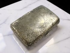 A silver cigarette case, Birmingham 1886, length 8.
