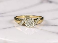 A 9ct gold solitaire diamond ring, the stated diamond weight 0.