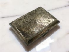 A silver cigarette case, Birmingham 1909,