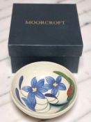 A Moorcroft 'Fly Away Home' circular bowl designed by Rachel Bishop, diameter 12 cm,