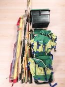 A bundle of fishing rods including a Daiwa Pro Fly 9ft two piece rod,