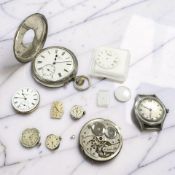 A silver half-hunter pocket watch signed J W Benson, lever movement signed The Ludgate, case 53mm.